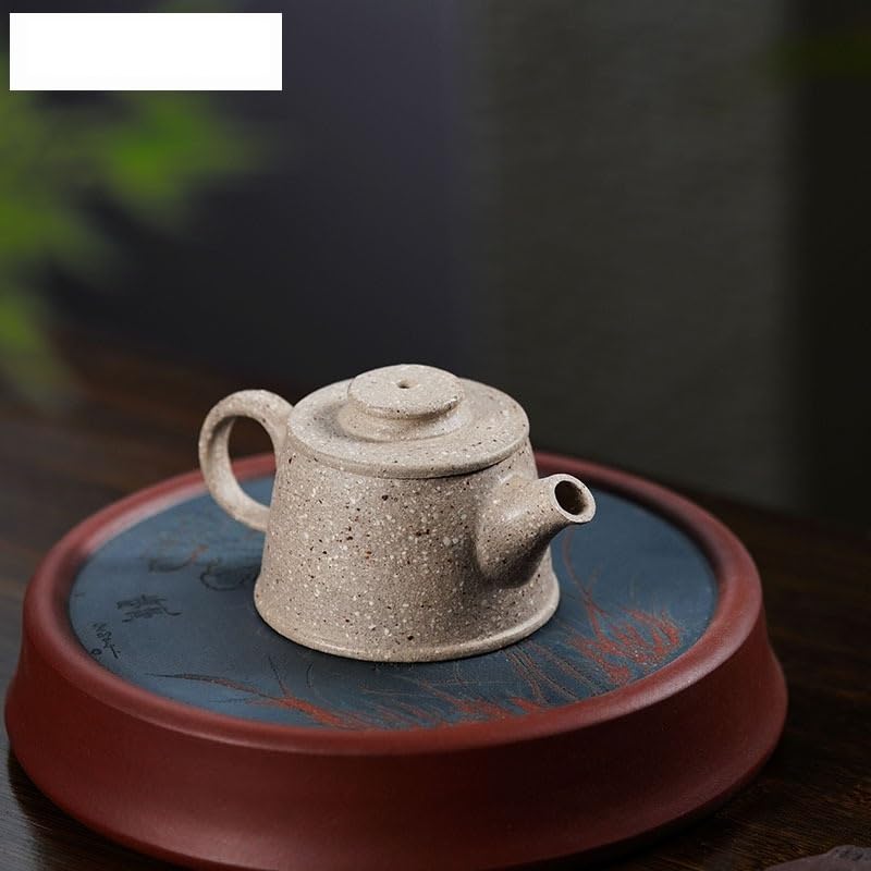 Teiere Teiera in Argilla Viola da 80 ml Teiera Fatta a Mano Minerale Grezzo Sabbia Grossa Giada Bianca Segmento Fango Bollitore Colino Zisha Teaset Teiera