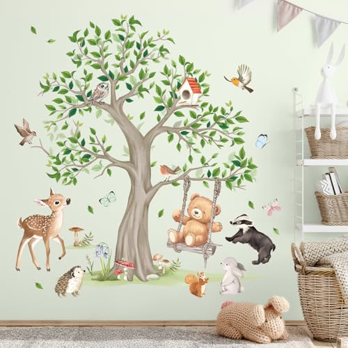 Vinilos decorativos de animales y árbol forestal grandes miniatura 3