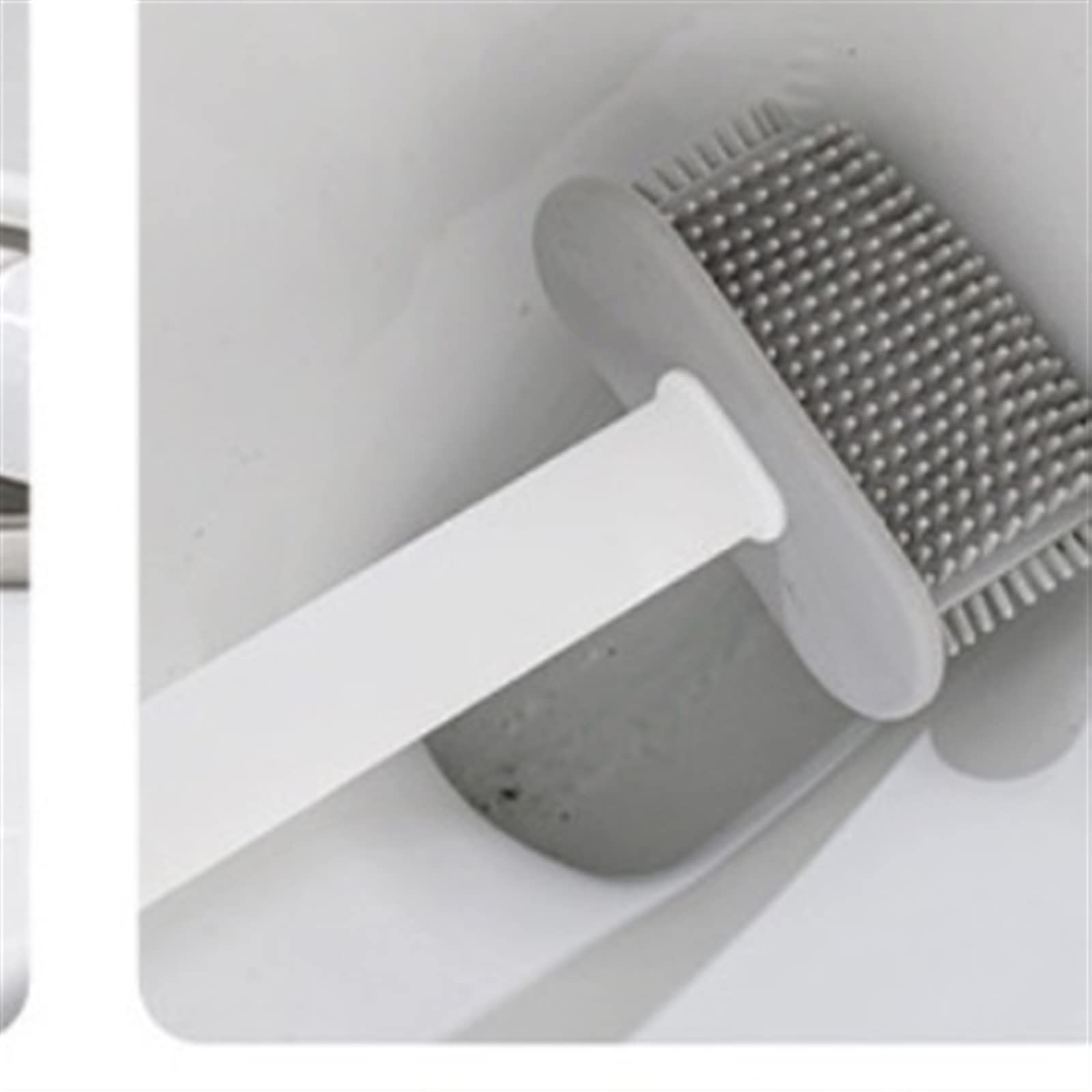 Scopino per WC Setole morbide in Silicone Spazzola per la Pulizia con Manico Lungo a Doppio Scarico con Coperchio Set di Accessori per Il Bagno