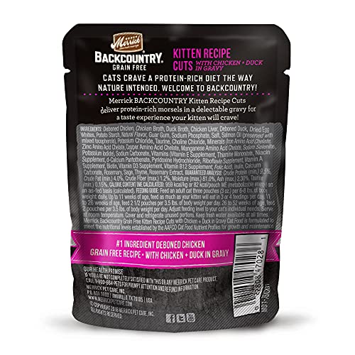 Merrick Backcountry Grain Free Kitten Recipe Cuts In Gravy Wet Cat Food, 3 Oz., Case Of 24, 24 X 3 Oz #TOP1