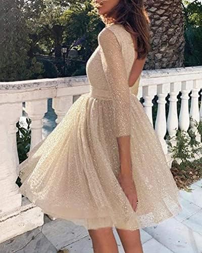 CheChury Damen Samtkleid Elegant - Bodycon Abendkleid Mit Langarm Für Festliche Anlässe