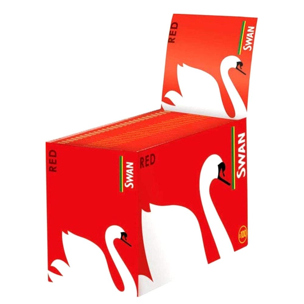 Full Box of SWAN REGULAR SIZE Rolling Papers (SWAN RED Regular - 100 Pack)