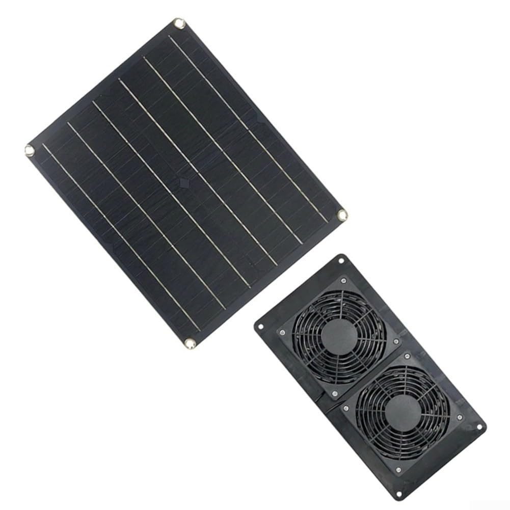 Pannello solare da 15 W 12 V monocristallino ad energia solare pannello solare ventola di scarico con ventola impermeabile IPX7 per esterni serra e giardino