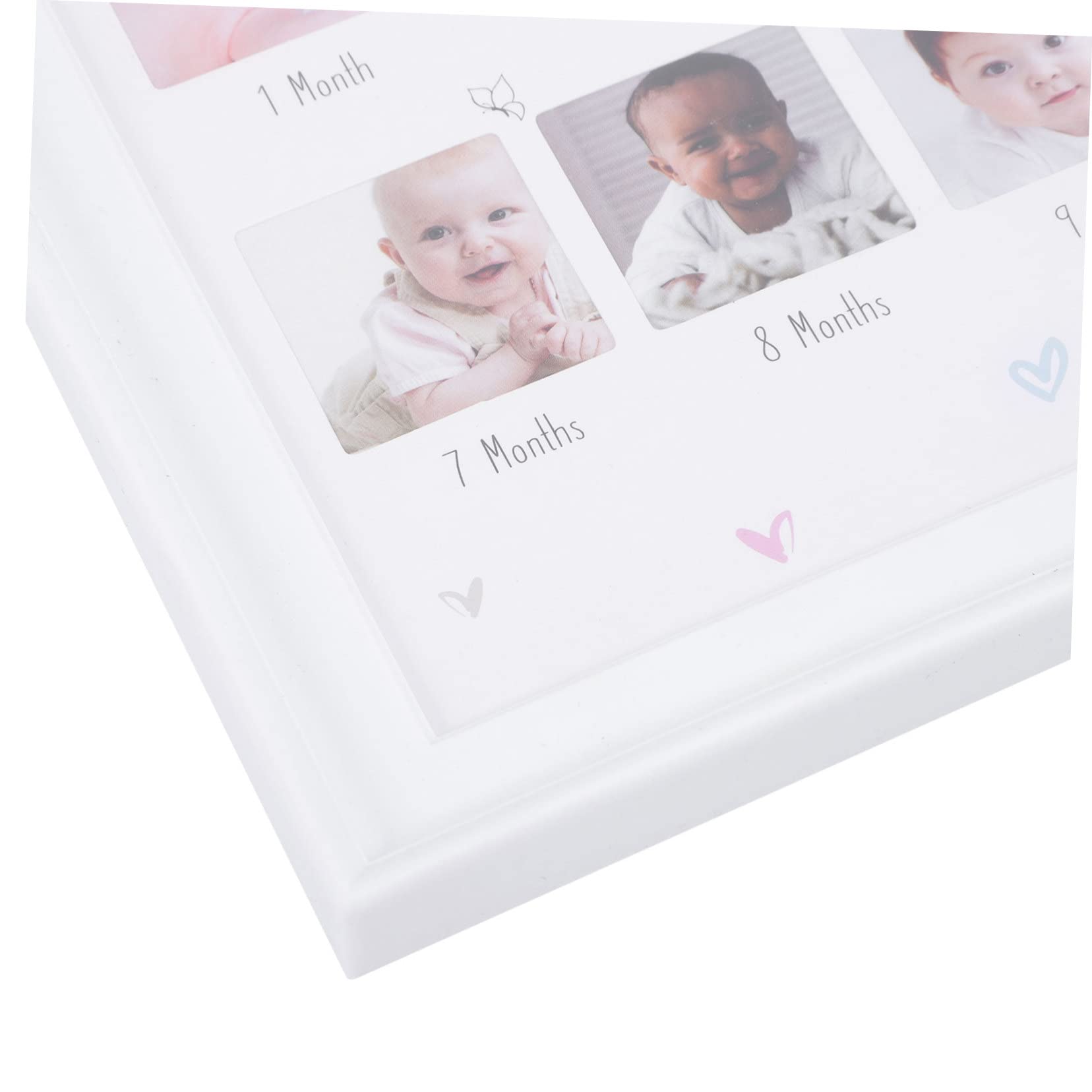 ULDIGI Hand and Foot Print Photo Frame 12 Month Milestone for Baby Growth Record Photo Holder Decorative Frame