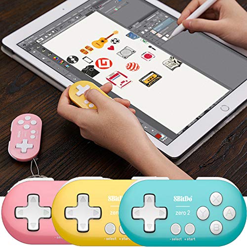 8bitdo ZERO ゲームパッド コントローラー android／macOS／windows/Nintendo Switch対応 ワイヤレBluetooth 4.0 スマホ タブレット用ゲームコントローラー ハンドルボックス iPad/Android各種ゲーム対応可能 荒野行動 (黄色い)
