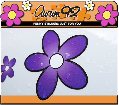 Purple Daisy Car Stickers - Pack of 30