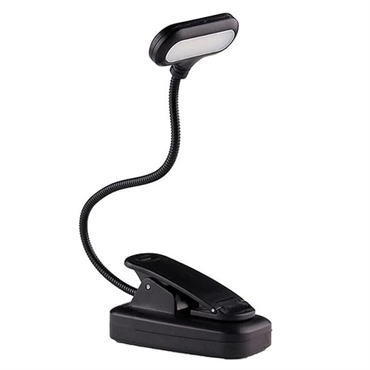 Ubervia LED Book Night Light Adjustable Eye Protection Mini Clip on Flexible Battery Powered Study Desk Lamp for Travel Room Reading