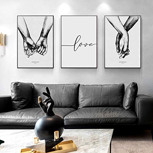 Mur art toile peinture impression nordique minimaliste triptyque 3 toiles 50x70 cm sans cadre