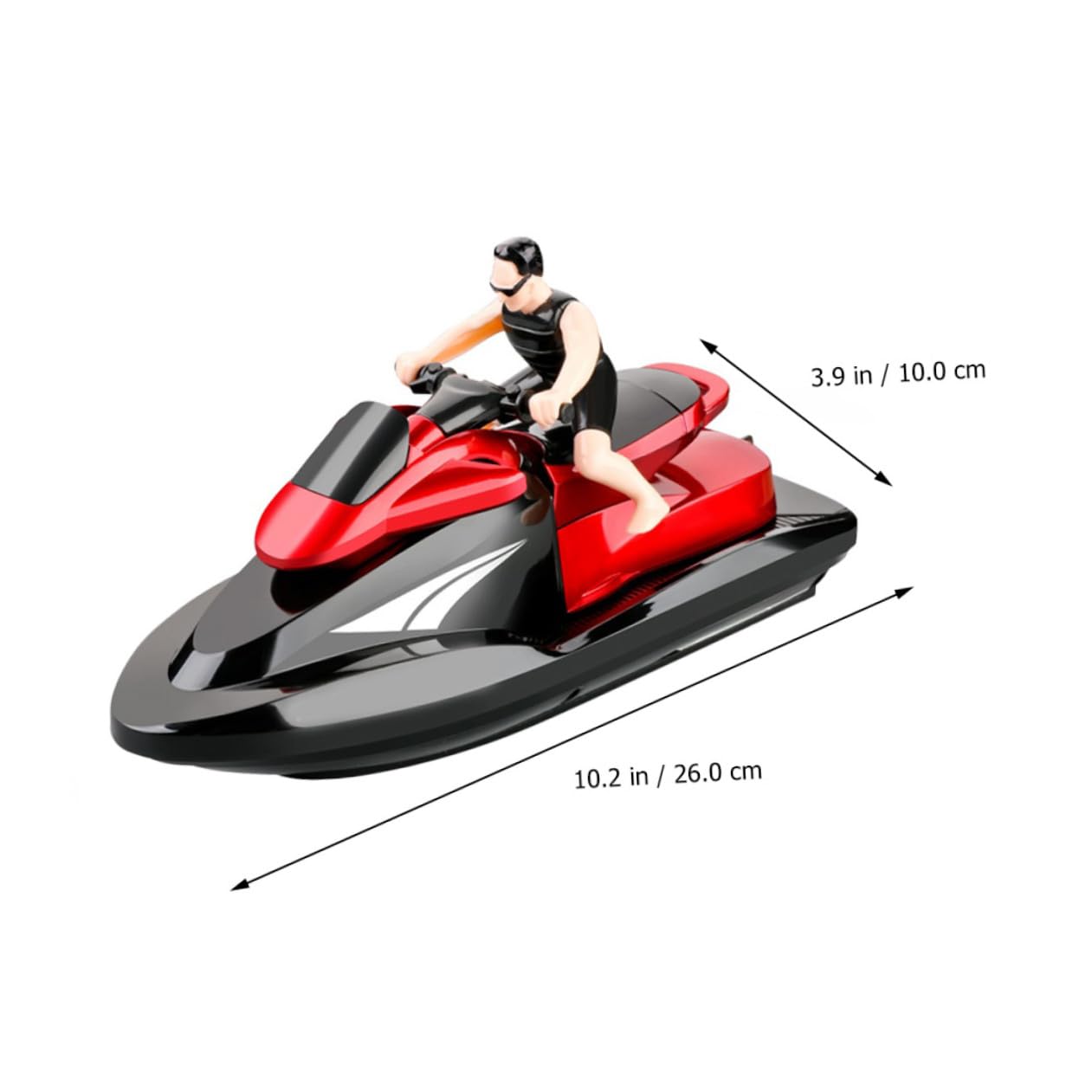 BESPORTBLE Barco RC de Juguete 2,4 GHz, Lancha Rápida Eléctrica Roja ABS
