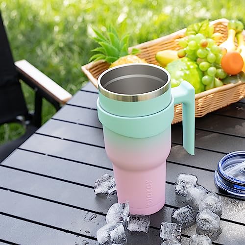 Image of BJPKPK 30 oz Tumbler with Handle & Straw, Insulated Stainless Steel Mug