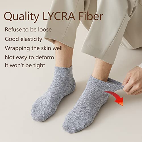 Mottee&Zconia Mens Ankle Low Socks Non-slid Durable Reinforced Toes Cotton Socks 6/8 Pack4