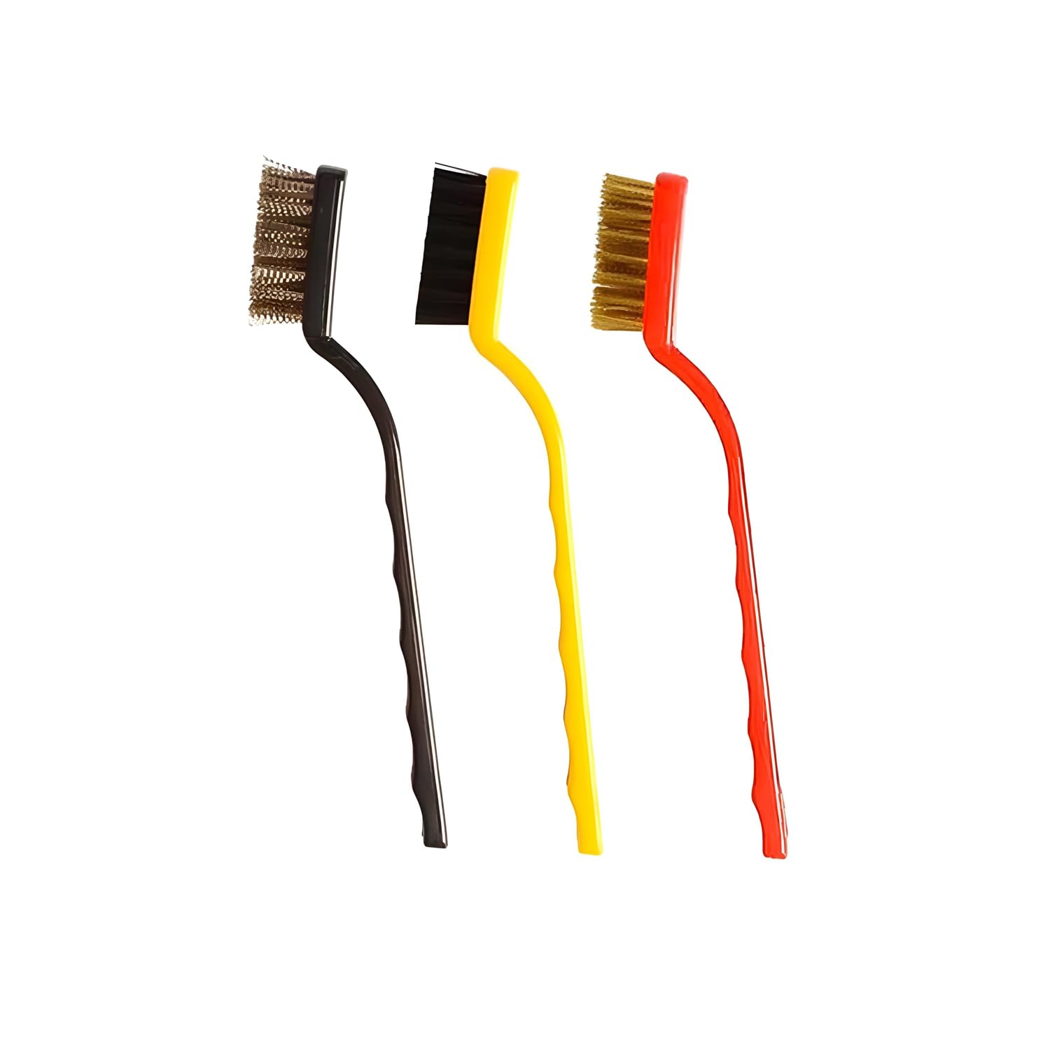Oblivion Mini Wire Brush for Cleaning 3 Pc – Brass, Nylon & Stainless Steel Bristles Mini Brushes, Mini Wire Brush Set for Rust, Grease, Dirt, Paint, Welding Slag, Gas Stove, Tiles