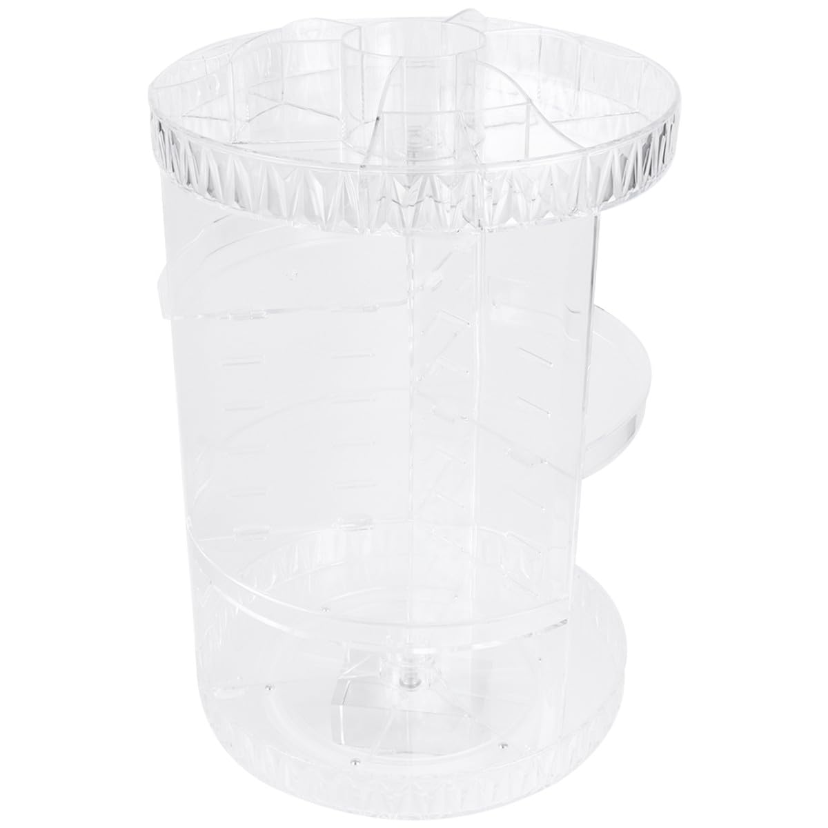 minkissy Rhinestone Texture Acrylic Rotative Cosmetics Display Shelf Makeup Organizer Storage Box with English Instructions for Vanity and Bathroom Use