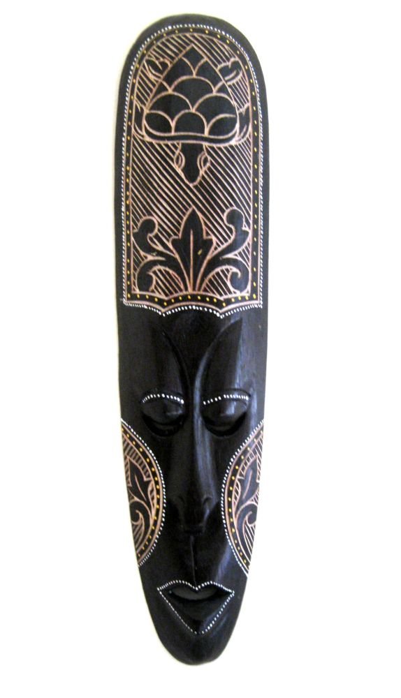 OMA African Mask Wall Hanging Decor Wooden Hand Crafted Wise Turtle Fortune Mask Home Decor Gift Large Size
