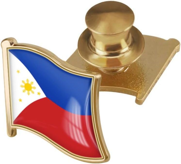 vmcoatduCountry Flag Backs Locking Pin Keepers Locking Clasp Pin Badge International Travel Brooch Metal Alloy Souvenir Pin 0.75x0.7 Inch Small Pin