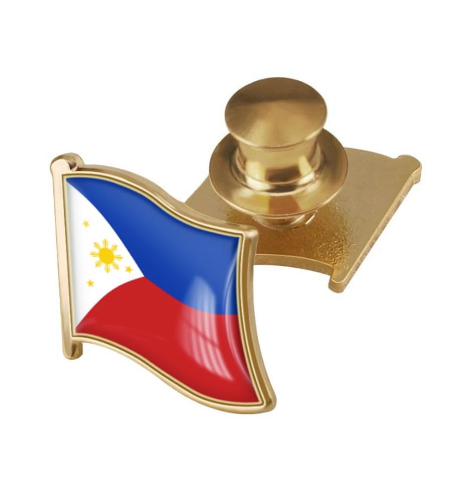 vmcoatduCountry Flag Backs Locking Pin Keepers Locking Clasp Pin Badge International Travel Brooch Metal Alloy Souvenir Pin 0.75x0.7 Inch Small Pin