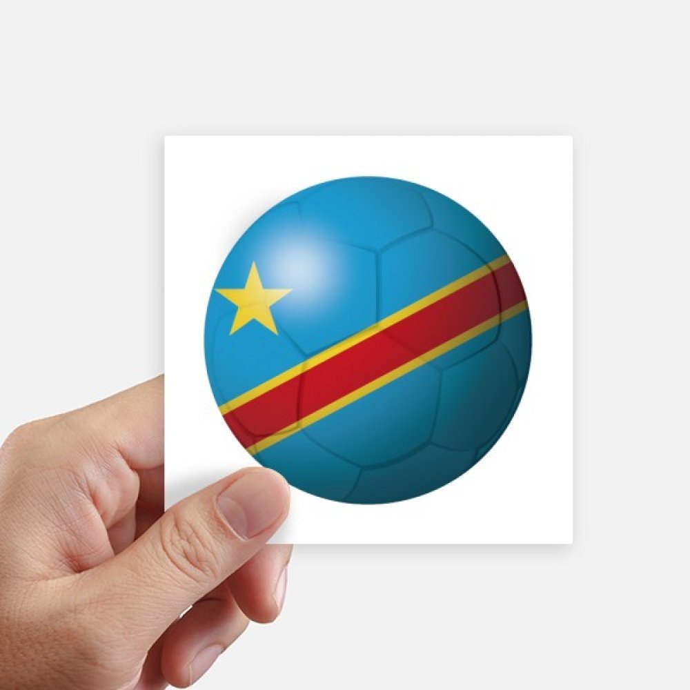 Drapeau football Congo autocollant premium carré de 10cm pour finition murale