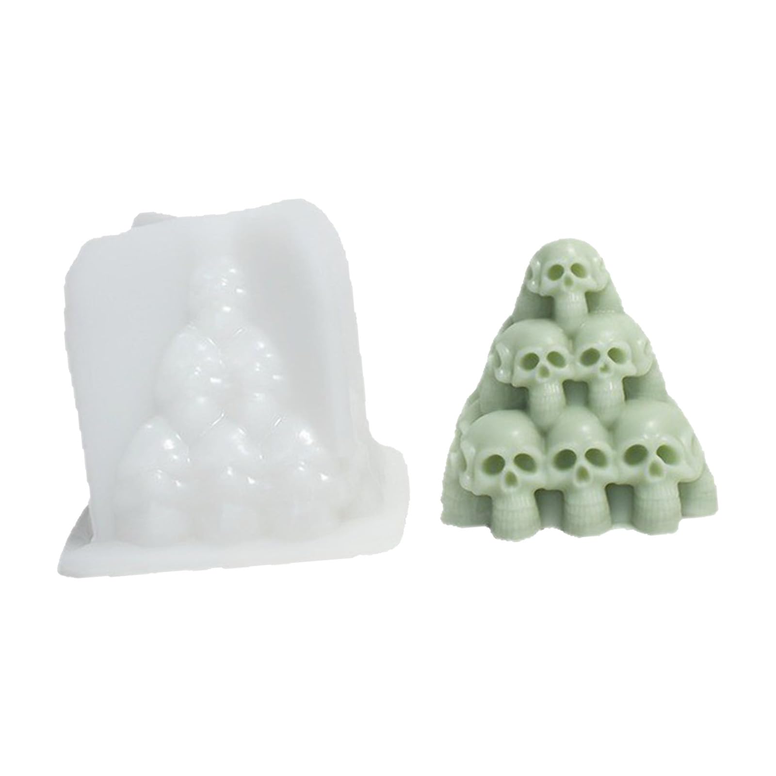 Nucelit Halloween Skull Tower Mold 3 Layer Design Silicone Crafting Tool for Artisanal Enthusiasts and Artists Making Mold