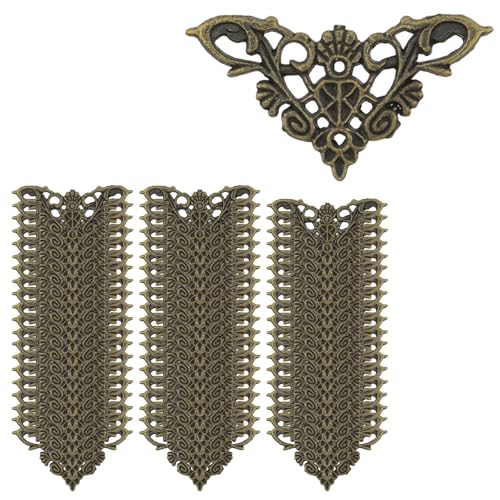 Image of Geesatis 60Pcs Zinc Alloy Furniture Corner Guards,2.5 inch L-Shaped | Corner Protectors for Wall, Table, Countertop with Screws, Bronze