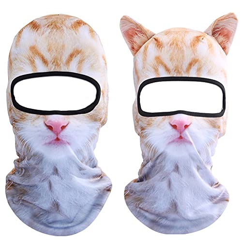 Image of Cat Balaclava,Dog Balaclava,Halloween Hat,Cute Full Face Hood Mask Animal Ski Mask for Hiking Riding Sports Outdoor