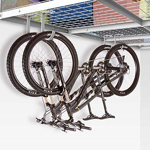 Image of FLEXIMOUNTS 4 Pack Add On Storage Flat Hook Accessory for Garage Ceiling Rack and Wall Shelving, Max Weight Capacity up to 50lbs, White
