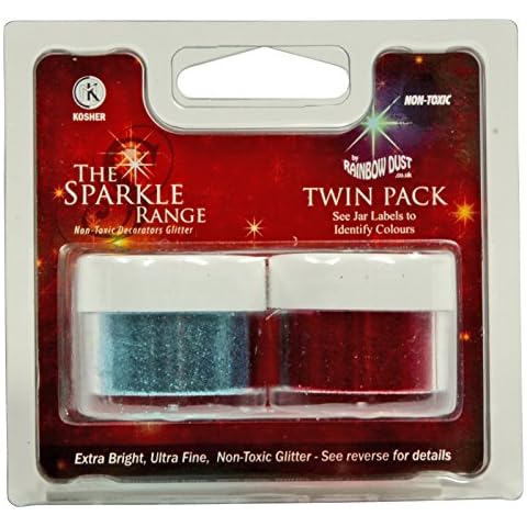 bakeryteam Rainbow Dust The Sparkle Range Dekorations Glitzer Set Blau + Rot (10 g) Cover