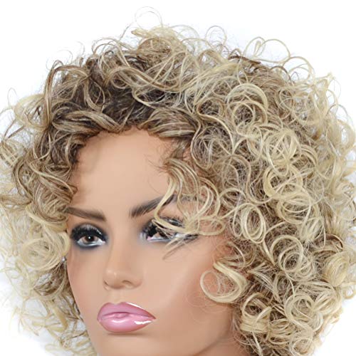 Peruca curta Afro Fibra De Alta Temperatura Alta Peruca Cabelo Moda Mulher Boné Para Uso Diário