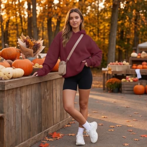 Oversized Hoodies for Women Cute Fall Plain Fleece Pullover Sweatshirts - image 3