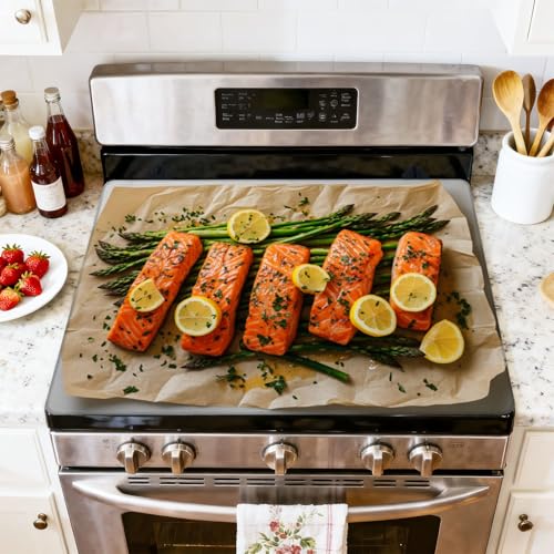 Stove Top Cover for Electric Stove Baked salmon green