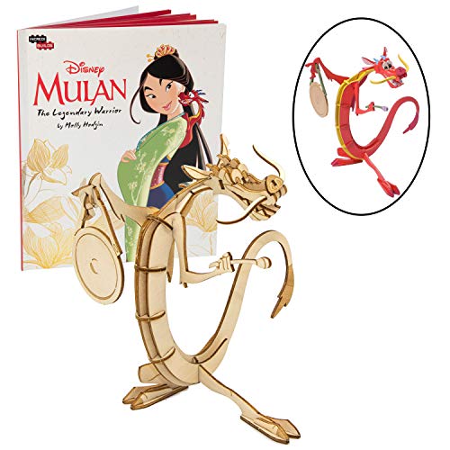 Disney Mulan Mushu Dragon 3D Wood Puzzle & Model Figure Kit (29 Pcs) - Build & Paint Your Own 3-D Movie Toy - Holiday Educational Gift For Kids & Adults, No Glue Required, 8+  #TOP1