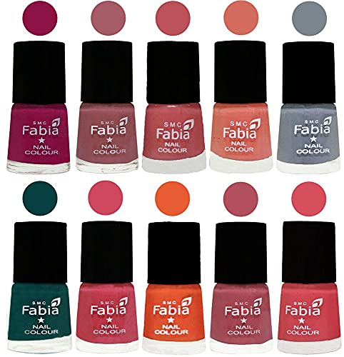 Image of ALL IN ONE (PACK OF 10), Long Lasting Glossy Nail Polish, 6 ml Each, All Vibrant Colours,01966