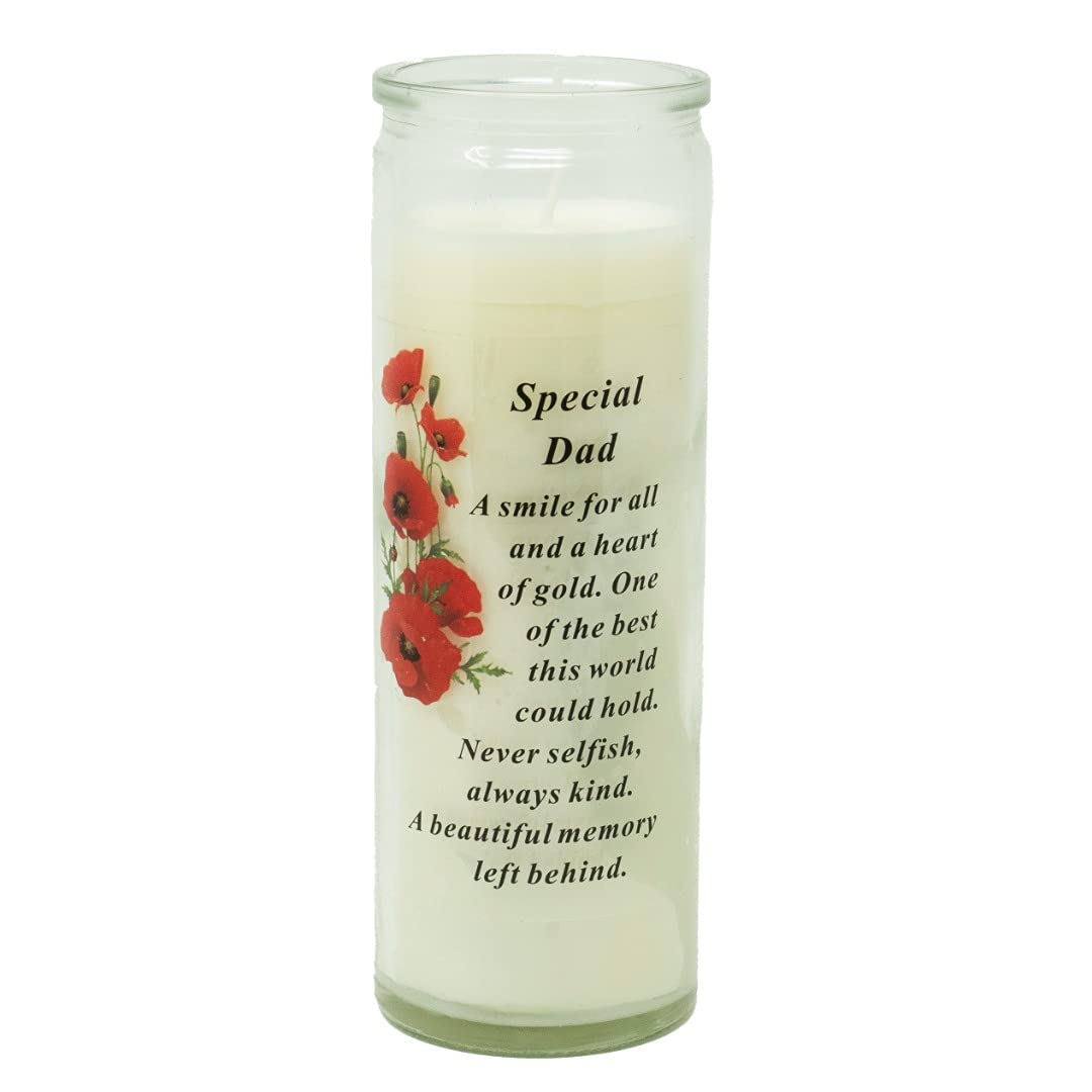 Special Dad Memorial Wax Candle with Verse Graveside Grave Ornament