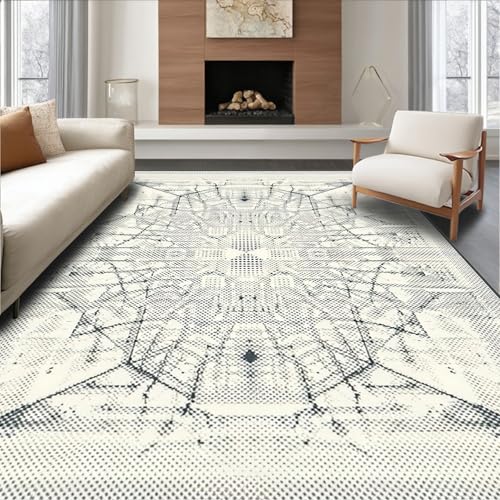 ODIKA Flatwoven High Traffic Area Rug 5x7, Modern Spider Themed