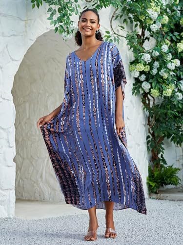 Image of Kaftan Dresses for Women Plus Size Bathing Suit Cover up Caftan Maxi Beach Dresses