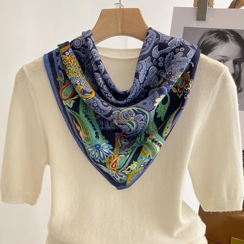 Women's Fall Winter Spring Bandana Head Hair Scarf Classic Plaid Floral Warm Soft Large Head Wrap Neck Scarf3