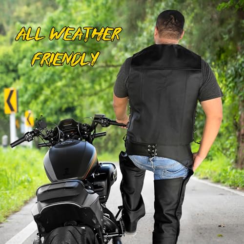Touch&Torn Leather Biker Vest