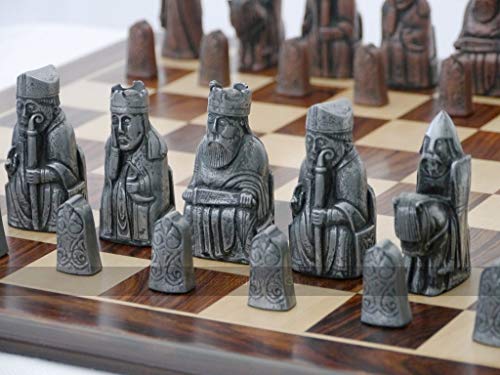 Berkeley Chess Isle of Lewis Chess Set Metal (Steel and Copper Finish