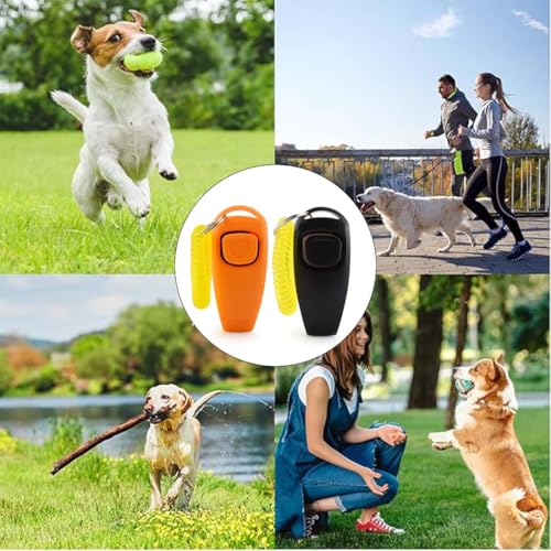 UYVPAER 2 Stück Hundepfeife Rütter Rückruf,Klicker Hund,Hundepfeife Rückruf,Hundepfeife Hochfrequenz Lautlos,Hundepfeifen-Armband,Profi Training Werkzeug Finger Klicker Mit Pfeife Für Hunde