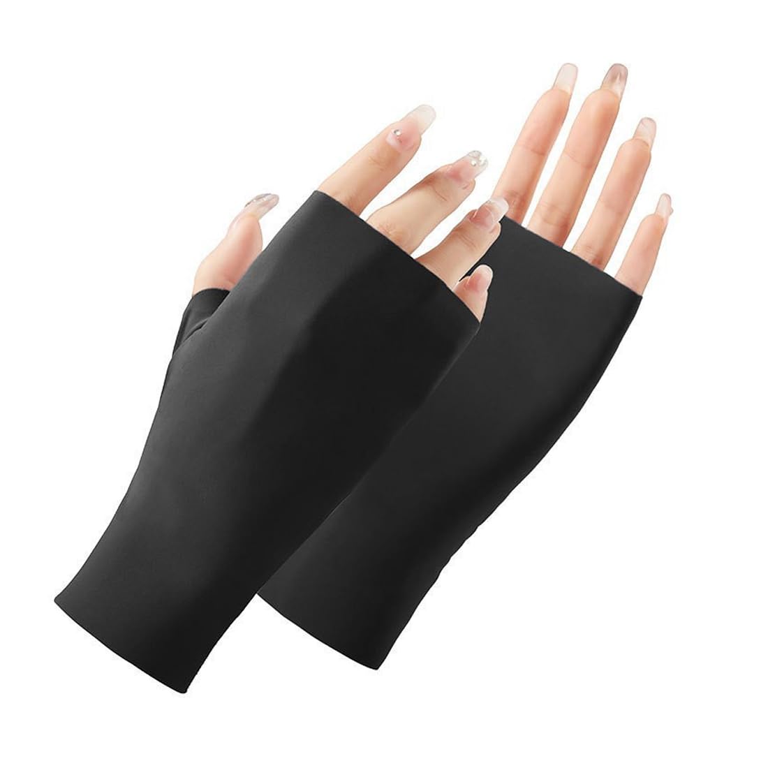 Guanti U V per Unghie in Gel, Anti UV, UPF200+, Guanti per Manicure, Guanti senza Dita Anti UV, per Manicure, Asciugatrice, Cura della Pelle delle Unghie, Fingerless, per la Casa, Outdoor (Nero)
