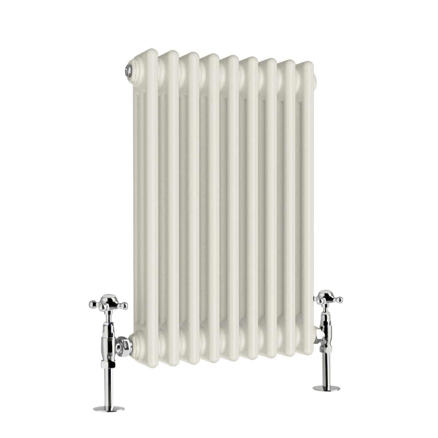 G-Rad Cream Triple Column Horizontal Cast Iron Radiator - (H) 600 x (W) 420mm - Modern Contemporary High-Output Heavy Duty Radiator - Wall Mounted Central Heating for Home Décor Living Dining Bedroom
