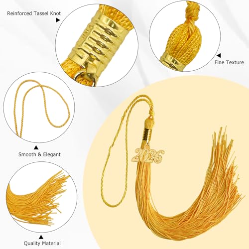 Image of GraduationMall Single&Multiple Color Graduation Tassel with 2026 Year Charm 9 inch