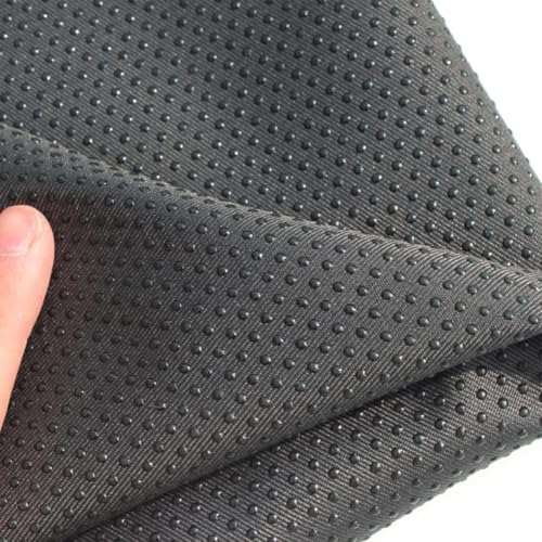 Tela antideslizante de vinilo para alfombra, por metro, antideslizante, 150 cm de ancho, material de tapicería para costura, alfombra, pistola (gris oscuro)