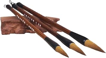 Calligraphy brush, 3 PCS Chinese Calligraphy Drawing Brush Set, Small to Medium Brushes for Painting Writing Art, Wolf Hair