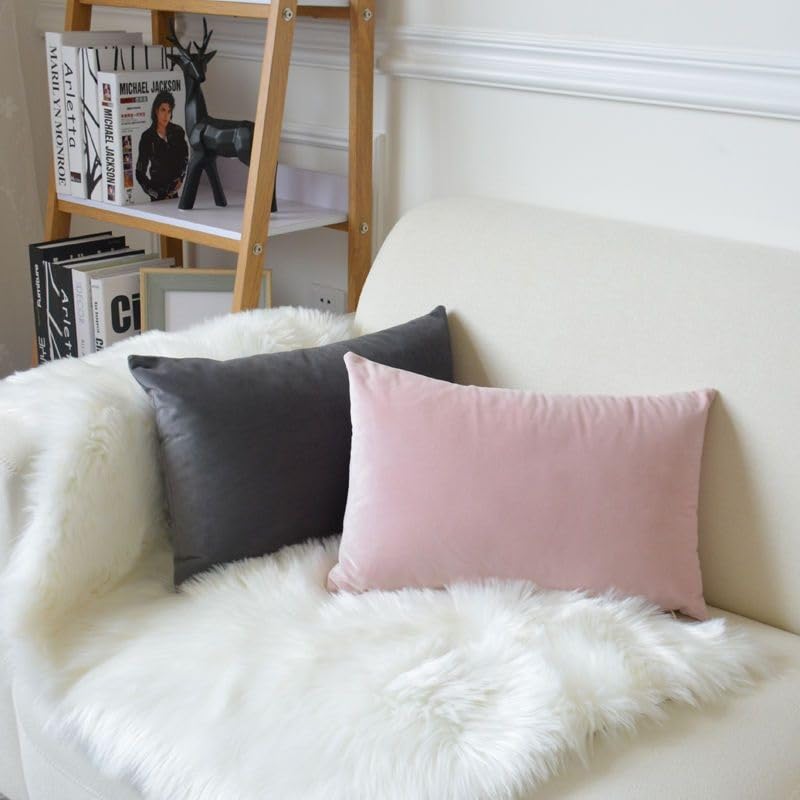 Pillow Covers 40x70, Kussensloop 50x70 Kussenslopen 40x60 Sofa Kussenhoezen Beschermers Kussenhoes 60x80 Katoen Groen Grijs Fluwelen Stoffen Kussen Slipcover (Color : S, Size : 50x70 cm 2pcs