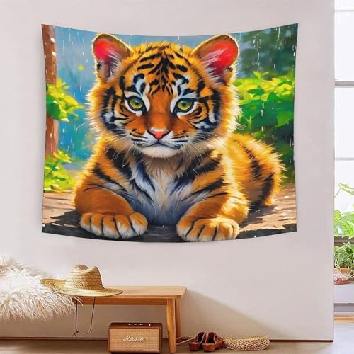 Tigre Tentures 3D pour habiller un grand mur vide de chambre d'ado ou salon