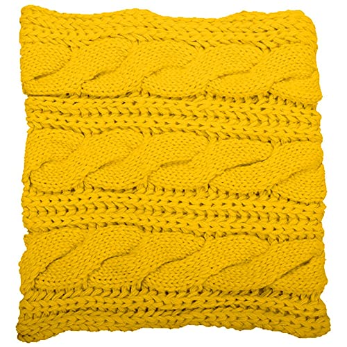 POLG Women Winter Ribbed Circle Loop Scarf Knit Infinity Chunky Cable Knit Scarf Thick Neck Warmer for Women (Yellow, One Size)3