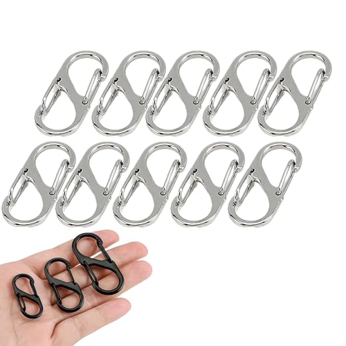 カラビナ 小型 10個セット カラビナ キーホルダー S字型 おしゃれ 軽量 防サビ 高硬度 合金 持ち運びやすい 防水 可愛い 耐摩耗性 多機能 登山/キャンプ/ハイキング用
