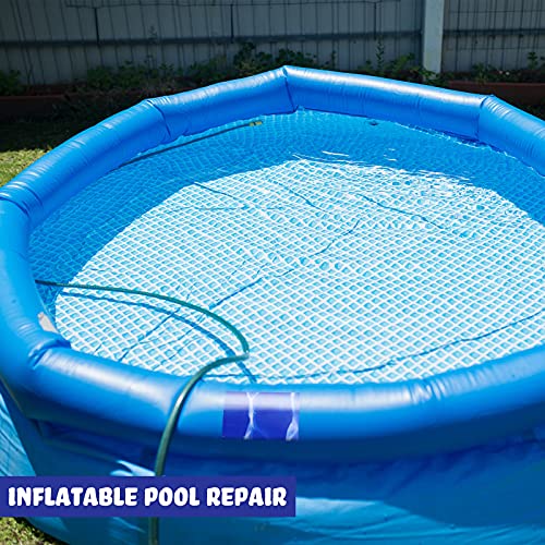 Nuanchu Vinyl Pool Liner Patch Self-Adhesive Pvc Repair Patch Rectangle Pool Repair Patch For Swimming Pools Inflatable Boat, Blue (12 X 80 Inch) #TOP6