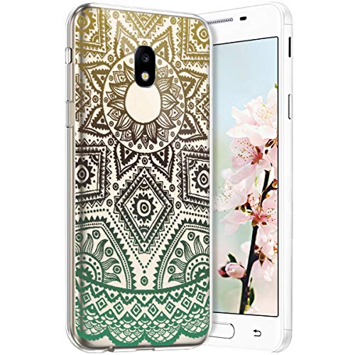 Robinsoni Case Compatible with Samsung Galaxy J330 Transparent Crystal Case Soft Silicone TPU Case Glossy Gel Rubber Cover Clarity Ultra Thin Cover Buhhda Flower Cover for Galaxy J330