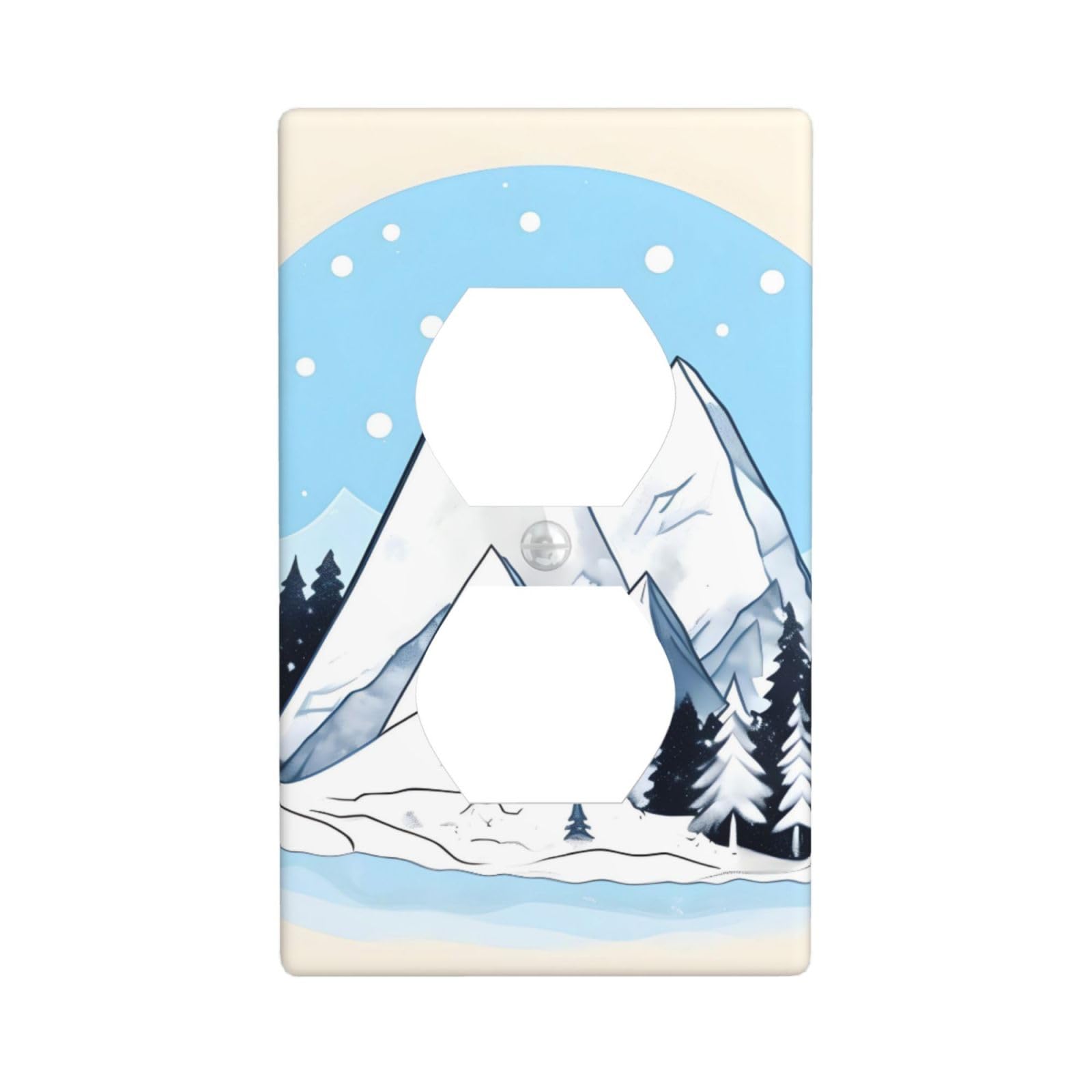 Snow-Capped Mountains Decorative Switch Plate Cover-Unbreakable Polycarbonate Wall Plate for Home Office, 1 Gang with Screws